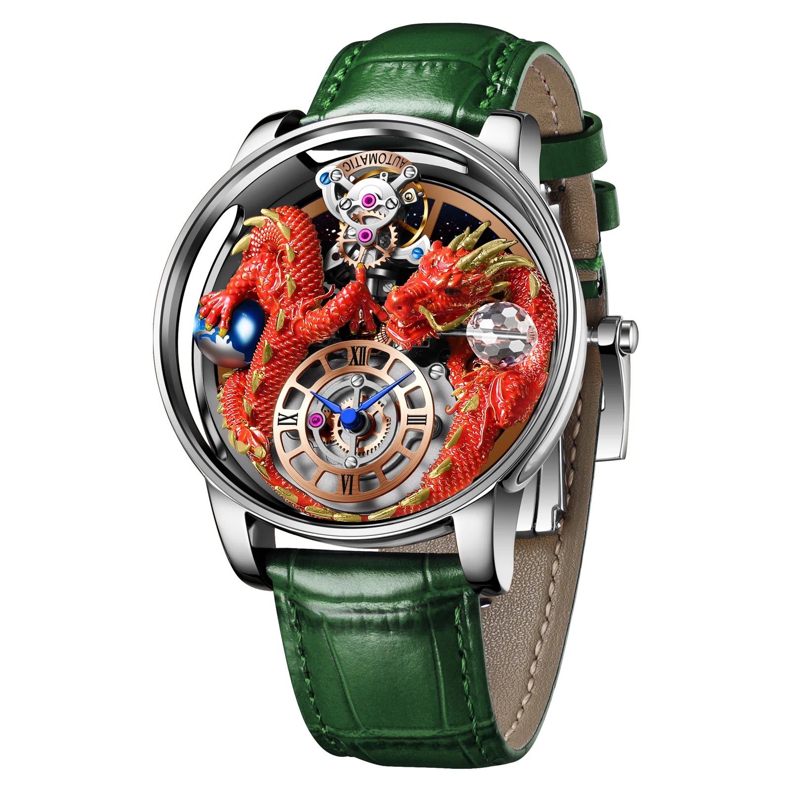 2024 PINDU Jacob&Co Men's Leather Chronograph Watch