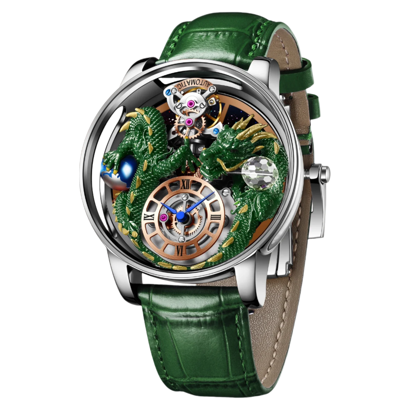 2024 PINDU Jacob&Co Men's Leather Chronograph Watch