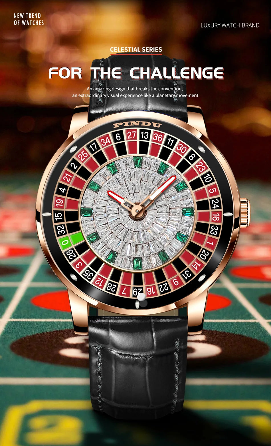 PINDU P6616 Automatic Roulette Watch - NH35 movement
