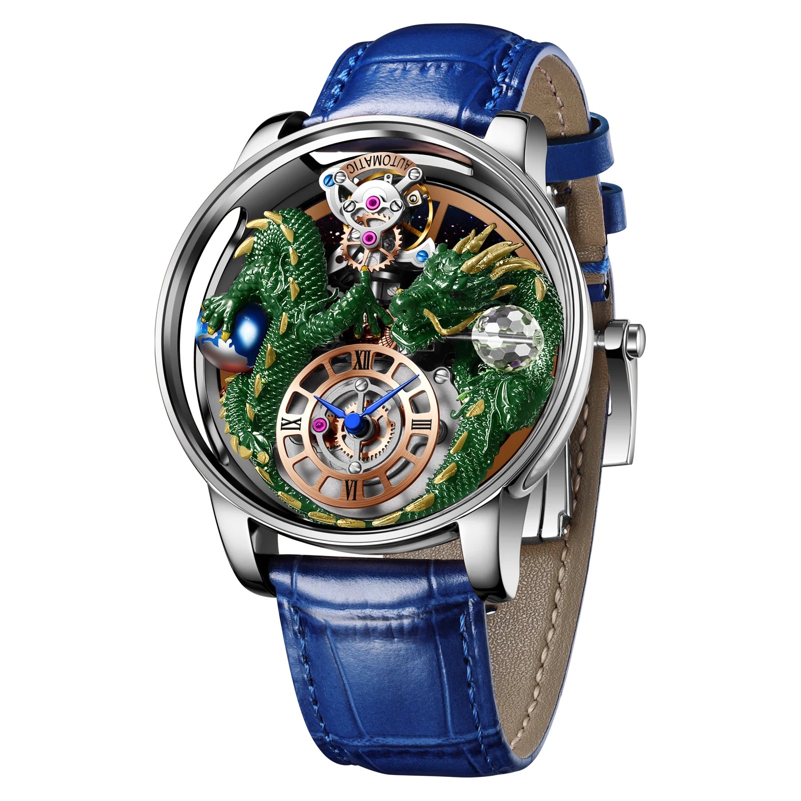 2024 PINDU Jacob&Co Men's Leather Chronograph Watch