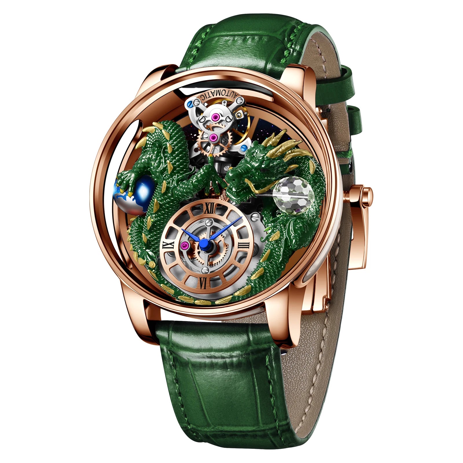 2024 PINDU Jacob&Co Men's Leather Chronograph Watch