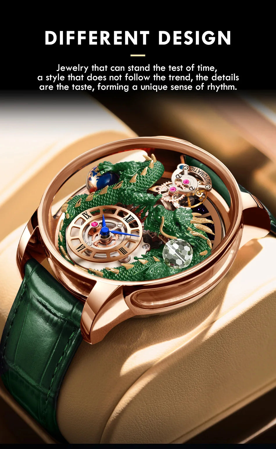 2024 PINDU Jacob&Co Men's Leather Chronograph Watch