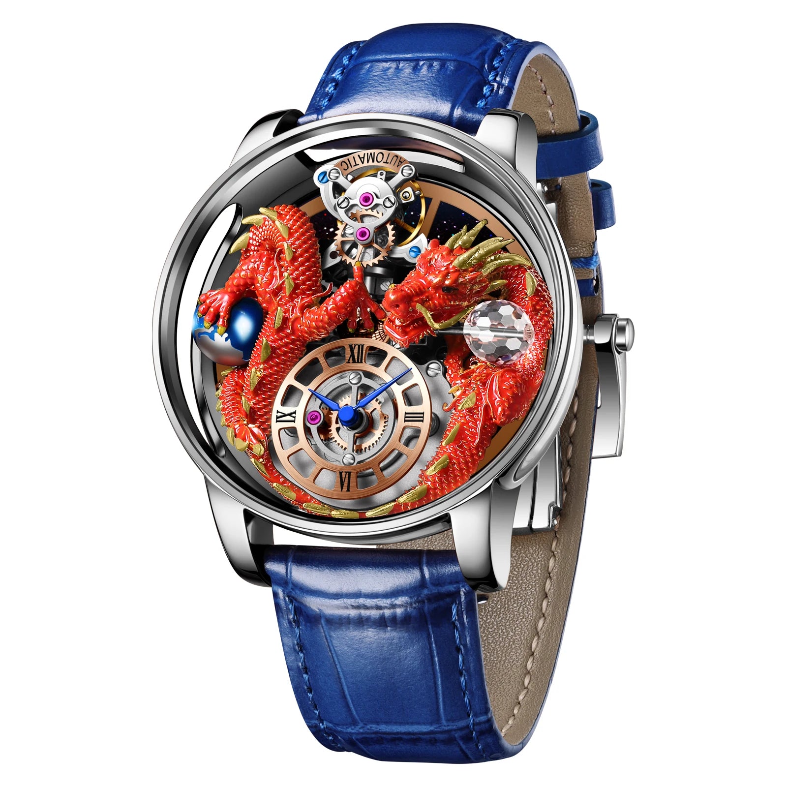 2024 PINDU Jacob&Co Men's Leather Chronograph Watch