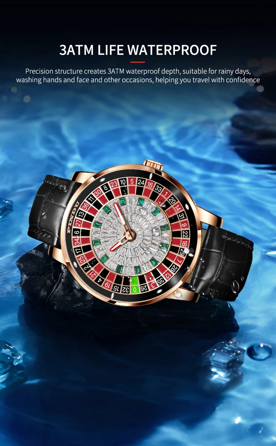PINDU P6616 Automatic Roulette Watch - NH35 movement