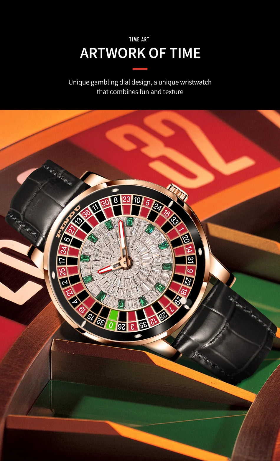 PINDU P6616 Automatic Roulette Watch - NH35 movement