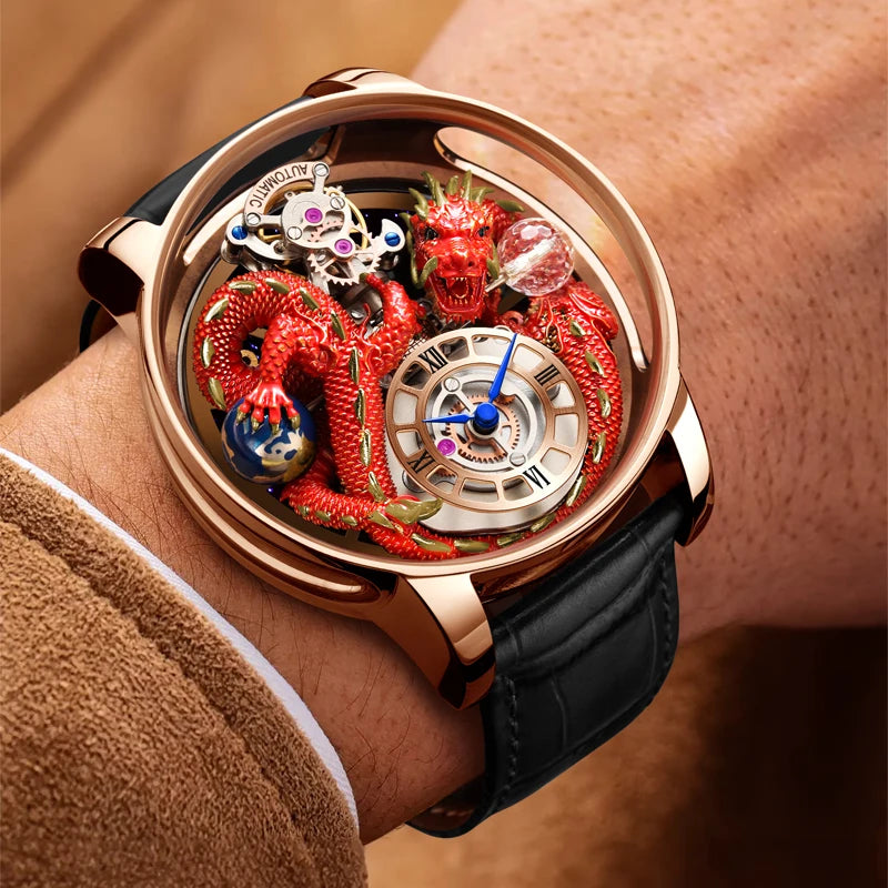 2024 PINDU Jacob&Co Men's Leather Chronograph Watch