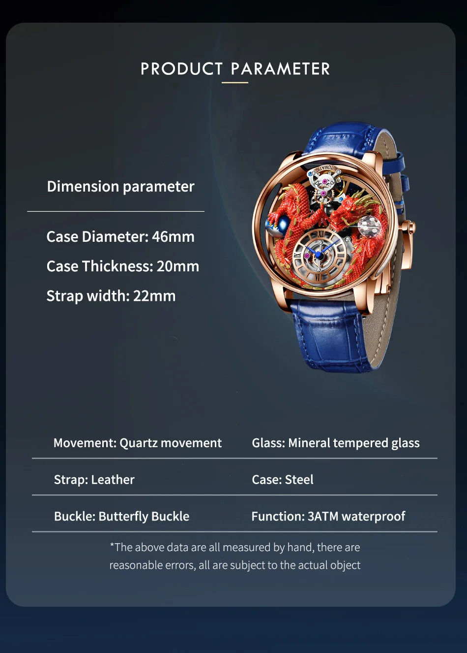 2024 PINDU Jacob&Co Men's Leather Chronograph Watch