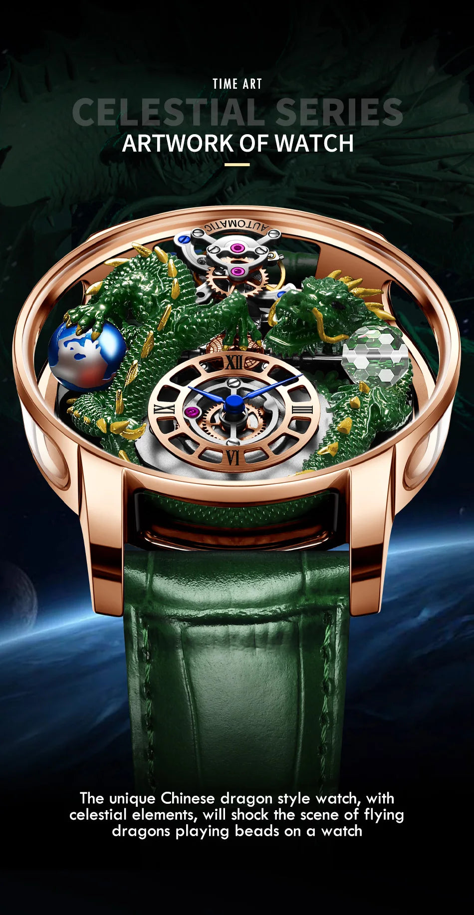 2024 PINDU Jacob&Co Men's Leather Chronograph Watch